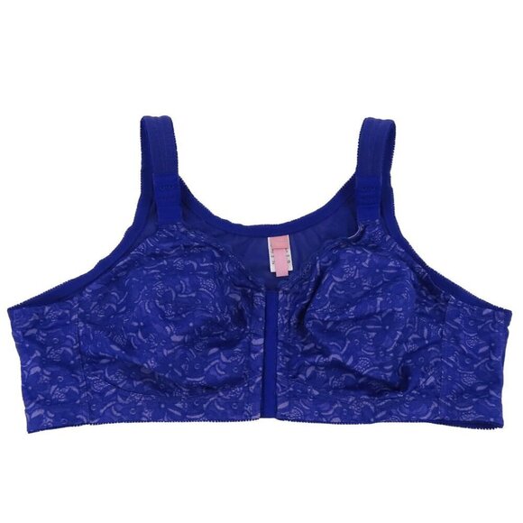 Comfort Choice 50B Bralette Bra Purple Lace Wireless Unlined Front Closure Hook - Picture 1 of 13
